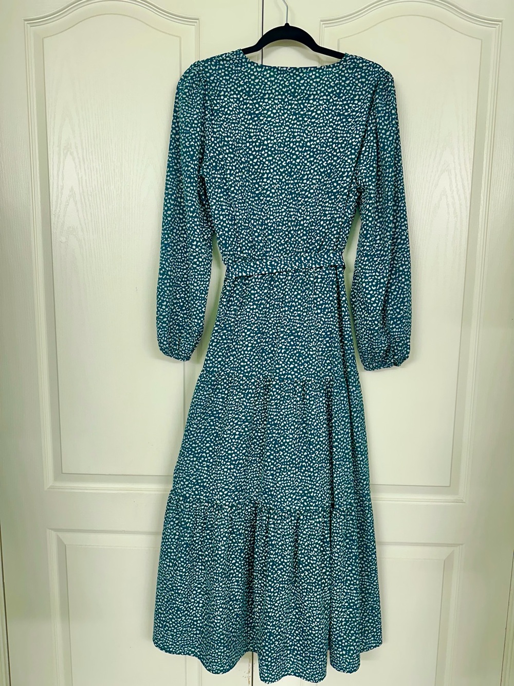 PrettyGarden Women Dark Green Polyester V Neck Long Sleeve Floral Maxi Dress S - Picture 7 of 13